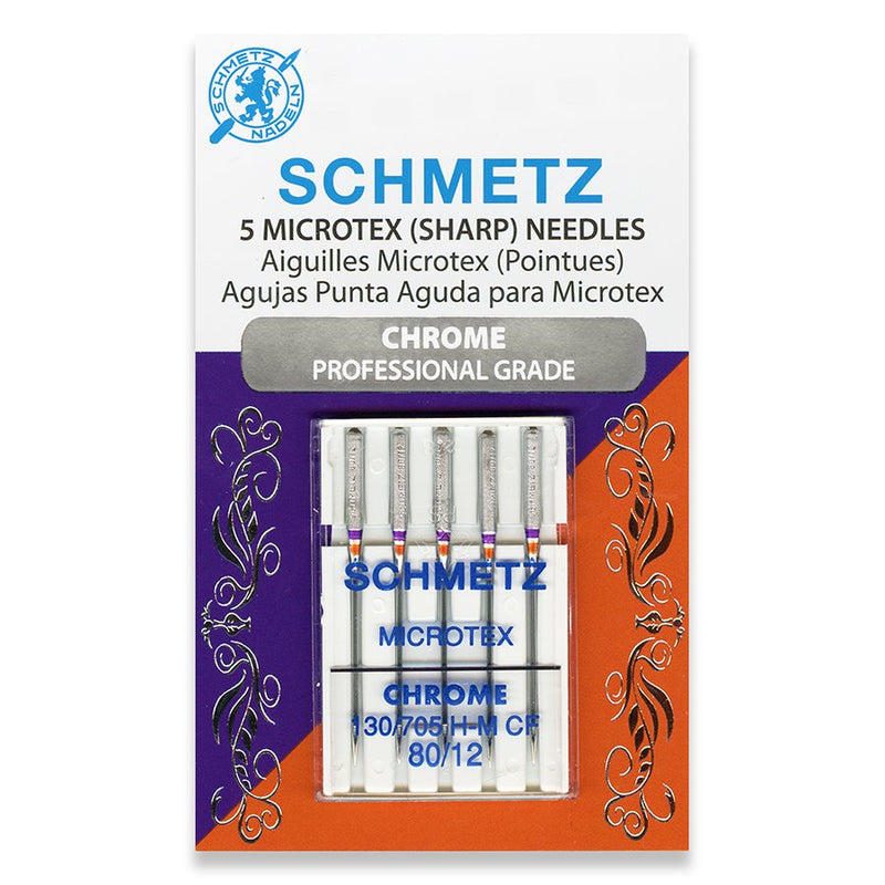 Schmetz Chrome Microtex Needles Pack of 5