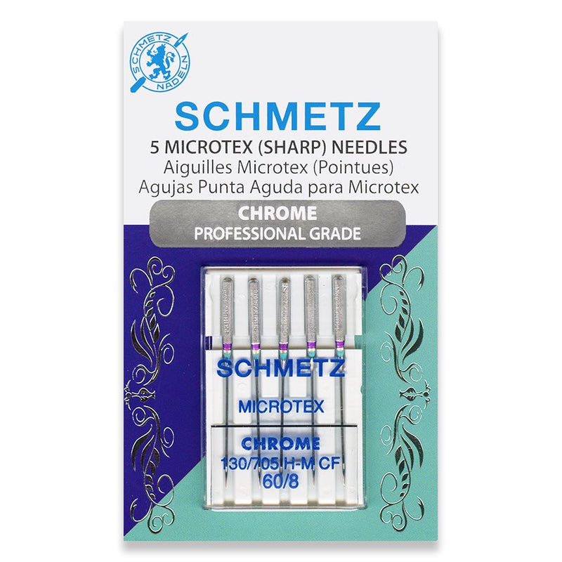 Schmetz Chrome Microtex Needles Pack of 5