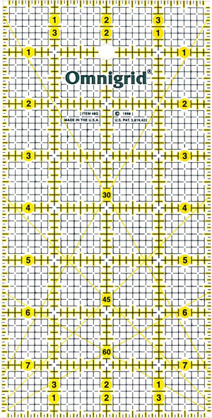Omnigrid 4" x 8" Ruler with 1/8" Grid