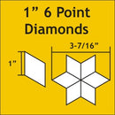 6 Pointed Star Diamonds 1"
