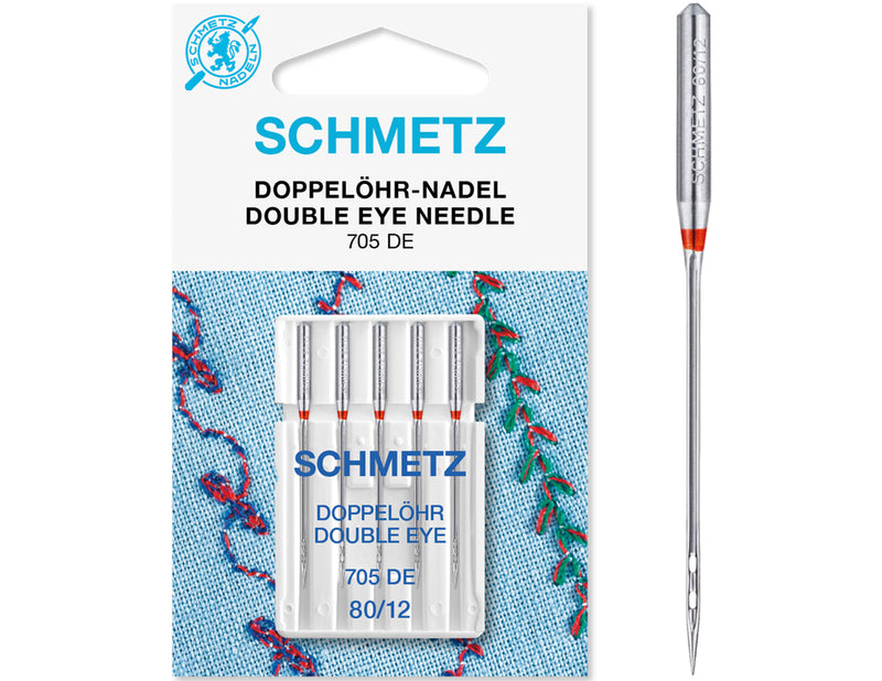 Schmetz Double Eye Needles Pack of 5