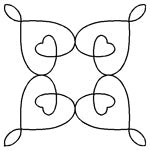 Quilting Creations Stencil 4" Mini Double Wedding Ring-Heart