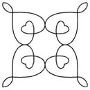 Quilting Creations Stencil 4" Mini Double Wedding Ring-Heart