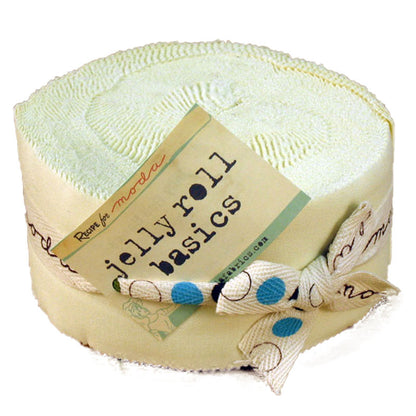 Moda Jelly Roll Bella Solids Snow 11