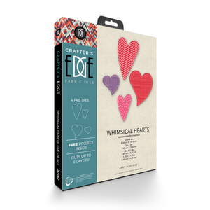 Crafters Edge Whimsical Hearts Set of 4 Fabric Cutting Dies