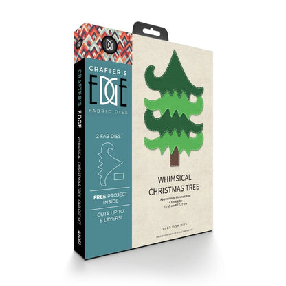 Crafters Edge Whimsical Christmas Tree Set of 2 Fabric Cutting Dies