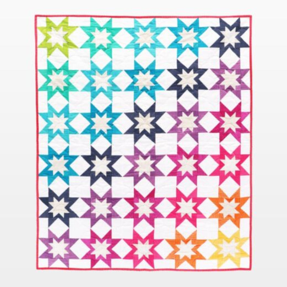 AccuQuilt GO! Rising Star 10" Finished die - assembled 10" Rising Star block quilt hanging