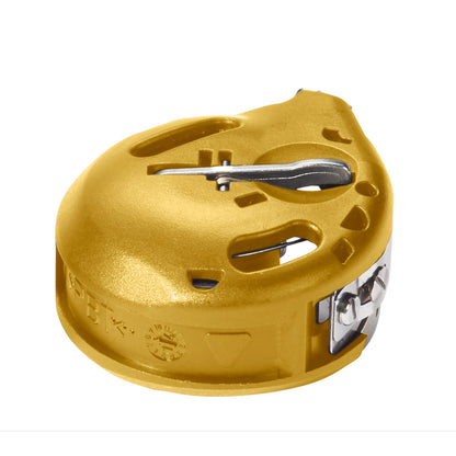 Bernina Yellow HT Bobbin Case for B4 B5 & B7 Series - bobbin mechanism component for sewing machine - close-up detail