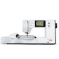 Bernette b79 sewing and embroidery machine - angled front-left view with embroidery arm attached on white background