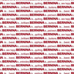 Benartex Bernina Words White/Red