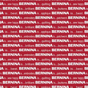 Benartex Bernina Words Red/White