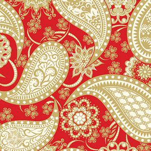 Benartex Amanda Murphy Jubilee Paisley Red