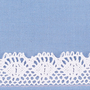 Bernina Foot 61V 2mm Zig Zag Hem sample rolled hem with lace insertion