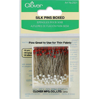 Clover Glass Headed Silk Pins  pack of 100