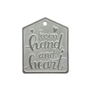Crafters Edge Hand & Heart Etched Metal Embellishment Set of 10