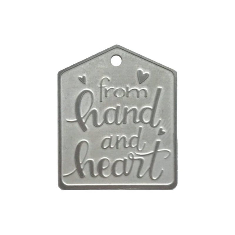 Crafters Edge Hand & Heart Etched Metal Embellishment Set of 10