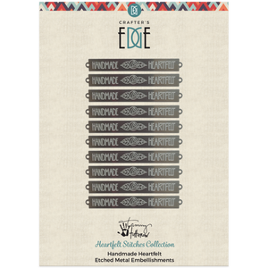 Crafters Edge Heartfelt Etched Metal Embellishment Set of 10