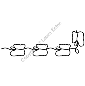 Quilting Creations Stencil 2" Baby Booties Border | Quilting Stencils