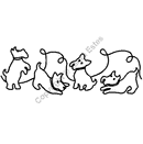 Quilting Creations Stencil 5" Scotty Dogs at Play | Quilting Stencils