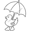 Quilting Creations Stencil 4" x 6"  Umbrella Duck | Quilting Stencils