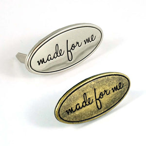 Emmaline Metal Bag Oval Label 'Made For Me'