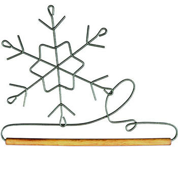 Ackfeld 6"  Snowflake Wire Hanger With Dowel - Satin Grey