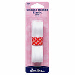Hemline Silicone Back Elastic 1m x 25mm White