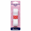 Hemline Silicone Back Elastic 1m x 25mm White