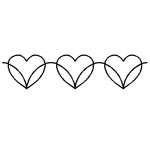 Quilting Creations Stencil 4" Dancing Hearts