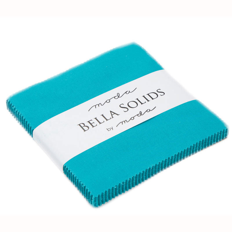 Moda Charm Squares Bella Solids Turquoise 107