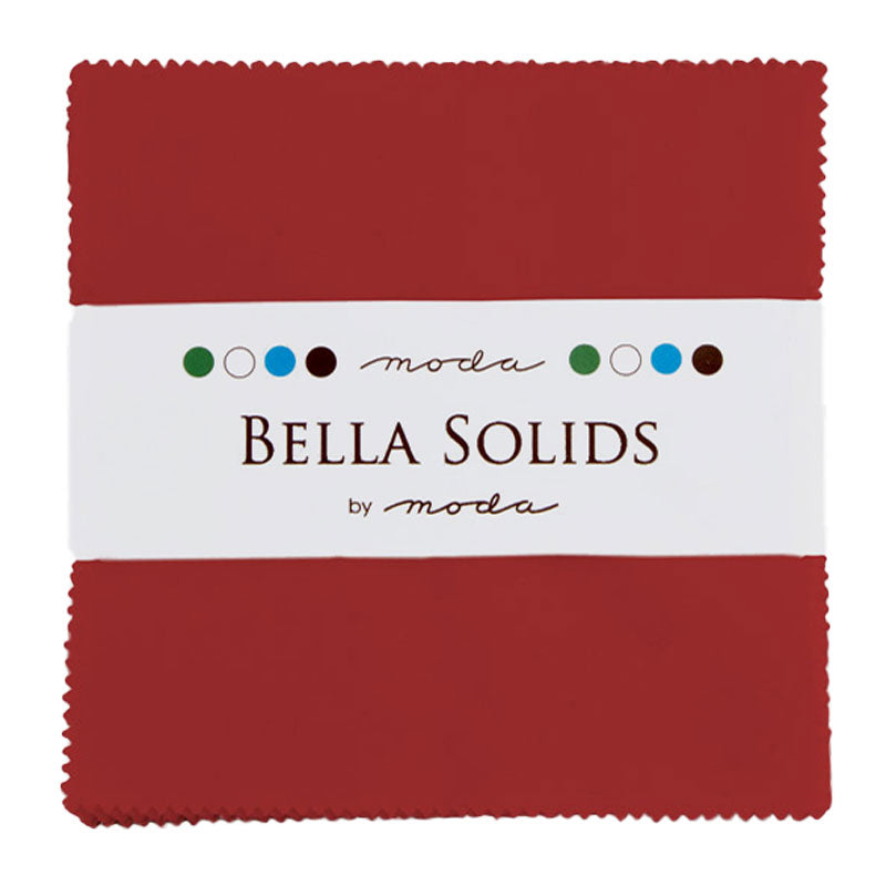 Moda Charm Squares Bella Solids Christmas Red 16