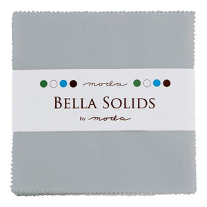 Moda Charm Squares Bella Solids Steel 184