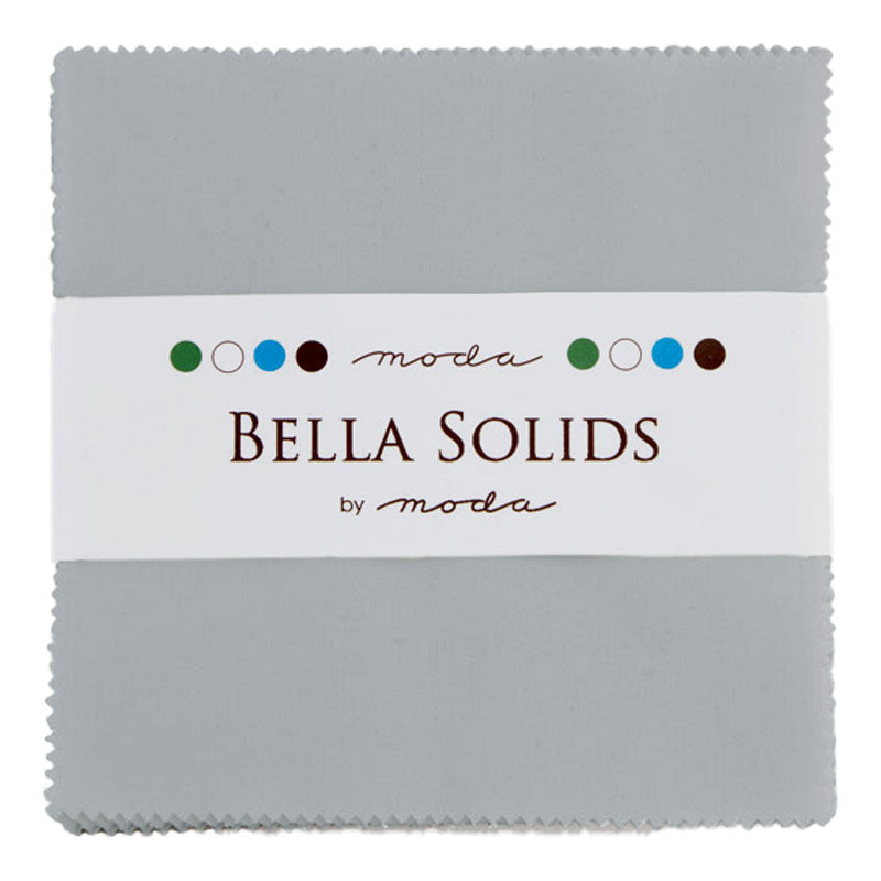 Moda Charm Squares Bella Solids Steel 184