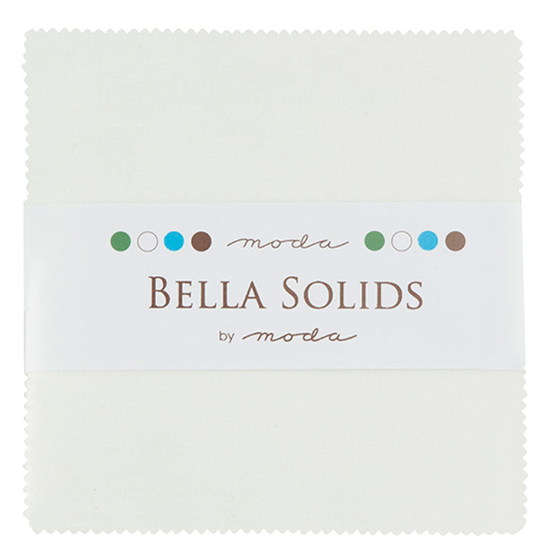Moda Charm Squares Bella Solids White Bleached 98