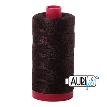 Aurifil Thread 12/2 325m Very Dark Bark 1130