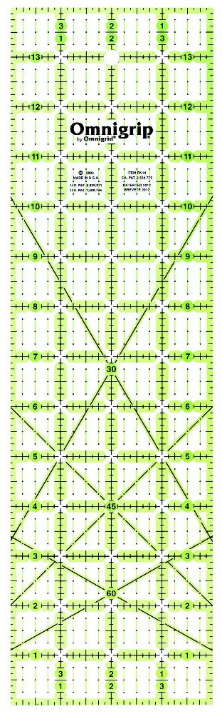 Omnigrid Omnigrip 4" x 14" Ruler - quilting ruler and template