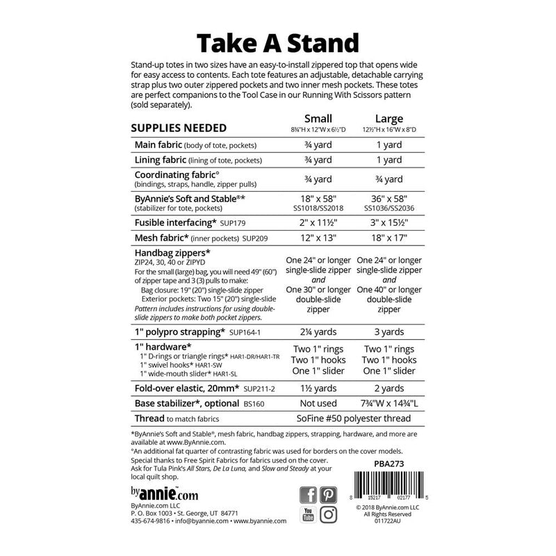 ByAnnie Take A Stand - Stand Up Tote Pattern