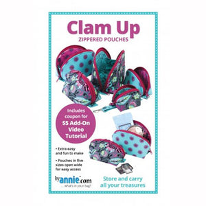 By Annies Clam Up Zippered Pouches Pattern