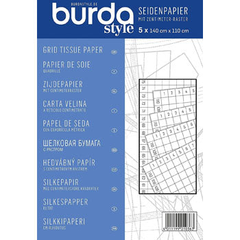Burda Grid Tissue Paper - 5 Sheets (140cm x 110cm)