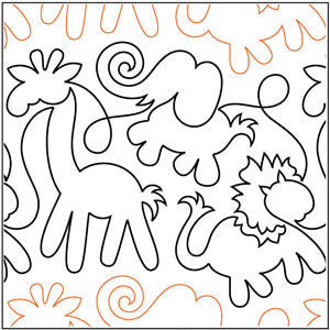 Quilting Creations Animal Crackers Pantograph 9½" 12ft long