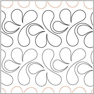 Quilting Creations Splish Splash Pantograph 4¾" 12ft long