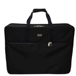 A black Tutto brand large embroidery module tote made from ballistic nylon with a fibreglass frame, featuring multiple pockets and a shoulder strap.