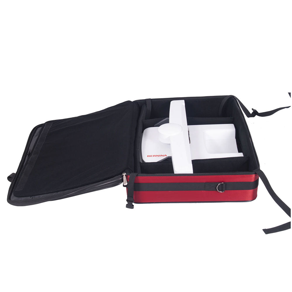 An open Tutto XL Embroidery Module Tote in Red with the embroidery module visible inside.