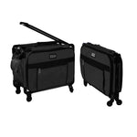 A small black Tutto brand machine tote with a black frame and telescopic pull bar, featuring multiple pockets and the Tutto logo on the side.