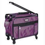 A small purple Tutto brand machine tote with a black frame and telescopic pull bar, featuring multiple pockets and the Tutto logo on the side.