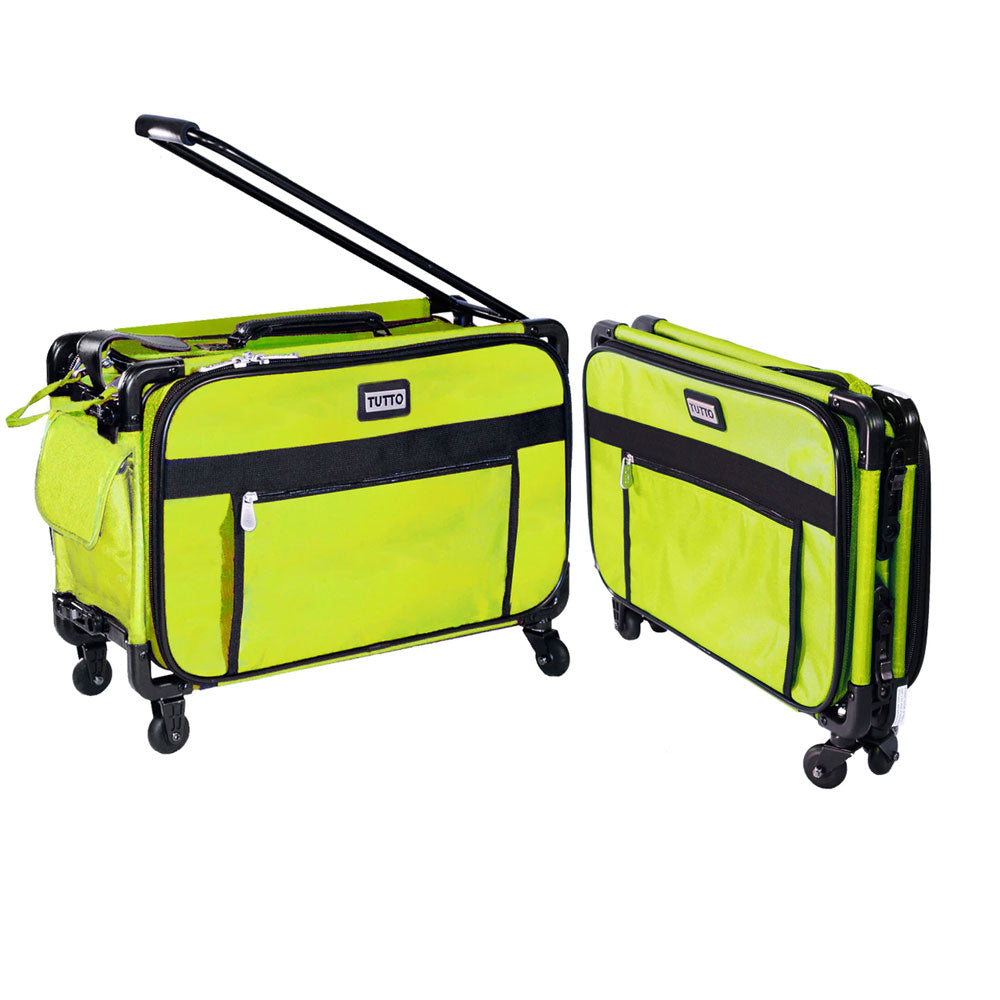 Tutto Machine Tote Medium in LIME - ballistic nylon sewing machine carry-on with wheels and pull bar