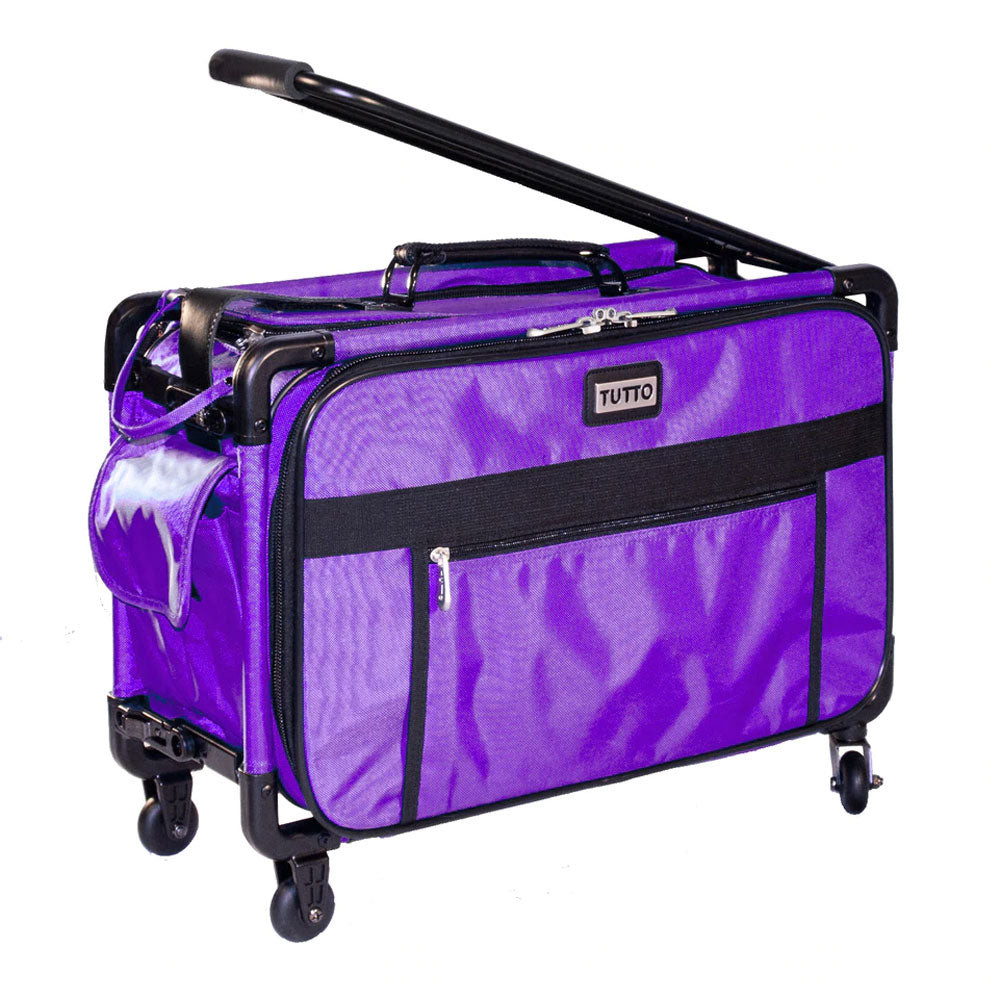 Tutto Machine Tote Medium in Purple- ballistic nylon sewing machine carry-on with wheels and pull bar