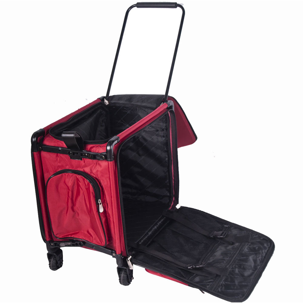 Tutto Overlocker Tote On Wheels 20" in Red - ballistic nylon serger carry-on with wheels