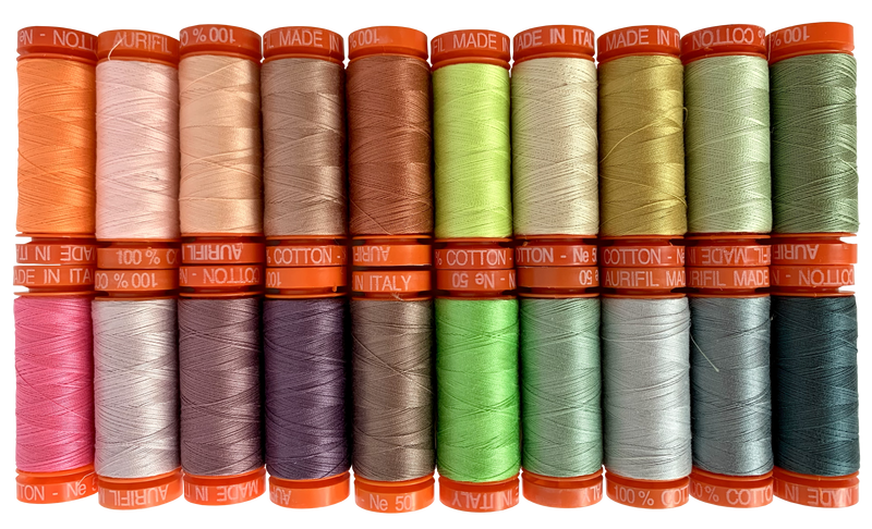 Aurifil Tula Pink Neons & Neutrals (20 Small Spools)