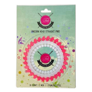 Tula Pink Unicorn Head Straight Pins Pack of 30